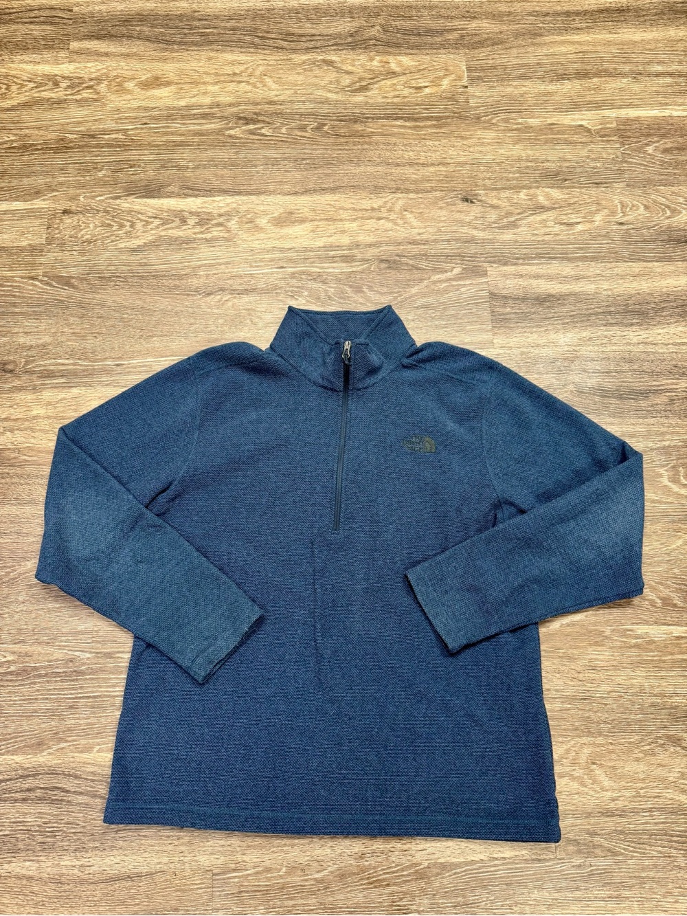 The North Face Textured Cap Rock Quarter Zip Fleece Blue Men’s XL
